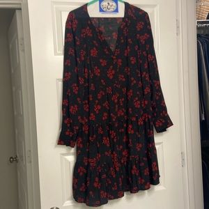 Loft black and red dress. Size medium